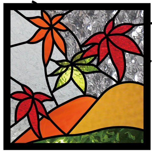 TQ様オーダーステンドグラスパネル 4点セット サンキャッチャー