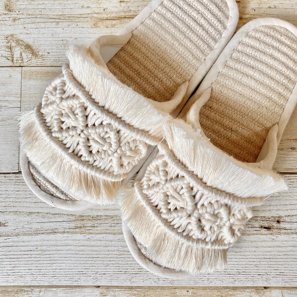 マクラメコットンスリッパ✴︎early summer スリッパ・ルームシューズ  