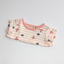【ジェラトーニ＆ステラルーコスチューム】Tシャツ　ピンクいかりボーダー柄　Sサイズコスチューム 1枚目の画像