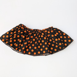 【シェリーメイコスチューム】ギャザースカート　ブラック生地オレンジドット柄　Sサイズコスチューム 2枚目の画像
