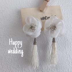 wedding⋆｡˚✩ order チュールフラワー×シルクタッセル 1枚目の画像