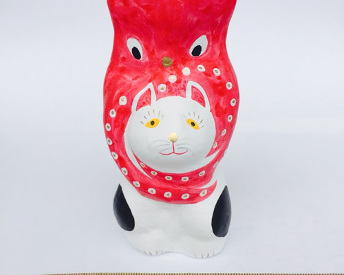猫に蛸-白のたれ目- 相良人形 猫の置物 その他置物 nennneko