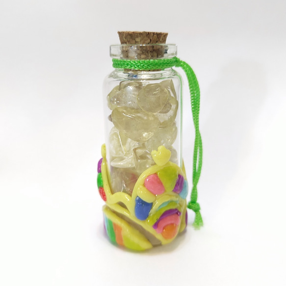 幸運黏土玻璃瓶 (黃水晶,財富) 第2張的照片