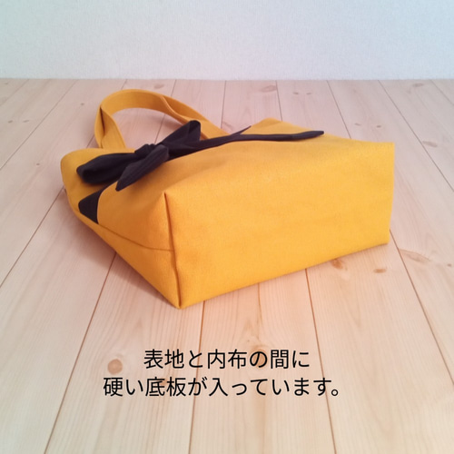値下げ】ファスナーポケット付き☆マスタードイエロー帆布✕黒