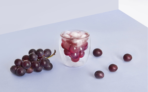⭐︎ついに再販⭐︎ 『ぶどう』フルーツシリーズ「新しいワイングラス」ホットドリンクOK 1枚目の画像