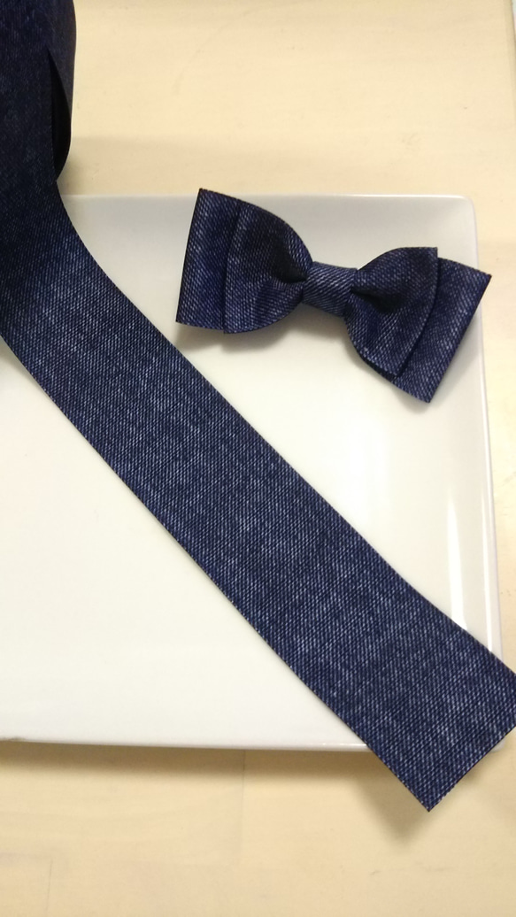 2メートル☆グログラン・デニム風リボン40㎜ リボン・テープ suzrin  