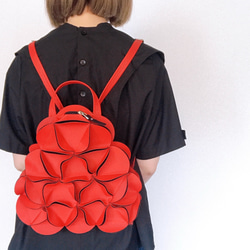 2Way幾何学的なお花のリュック・ショルダーバッグ-WHITE リュック