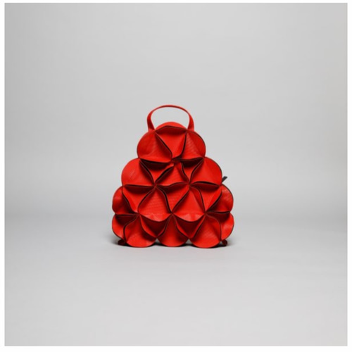 2Way幾何学的なお花のリュック・ショルダーバッグ-RED リュック  