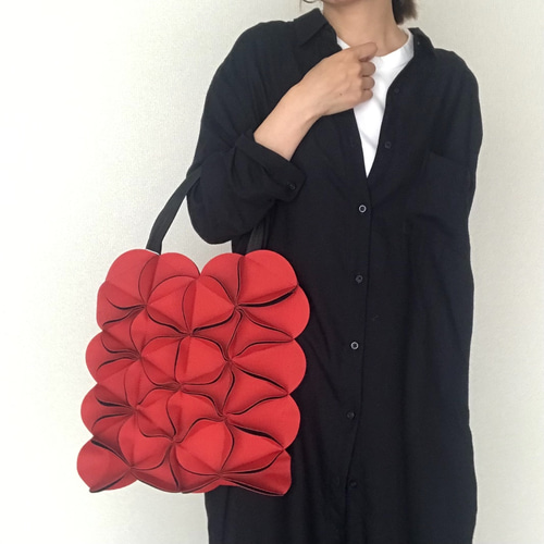母の日・ペアセット]組合せ色自由！幾何学的なお花のロングトート
