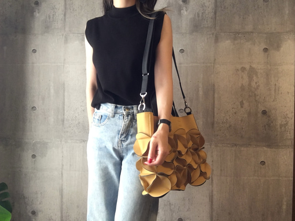 幾何学的なお花のトートバッグ/6465MUS 3枚目の画像