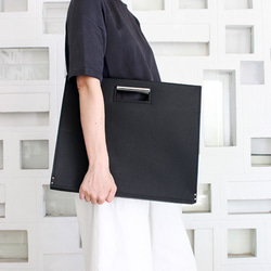 エレムード ブラックハンドバッグ ミニマル ドキュメント・PCバッグ/BLACK ハンドバッグ ELEMOOD