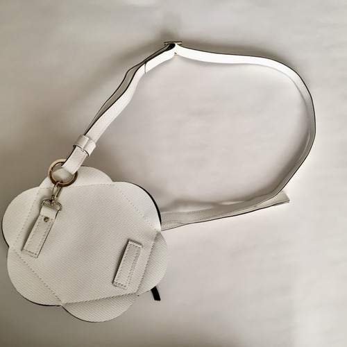 幾何学的なお花の2wayウエストバッグ・ポシェット/6535WHITE
