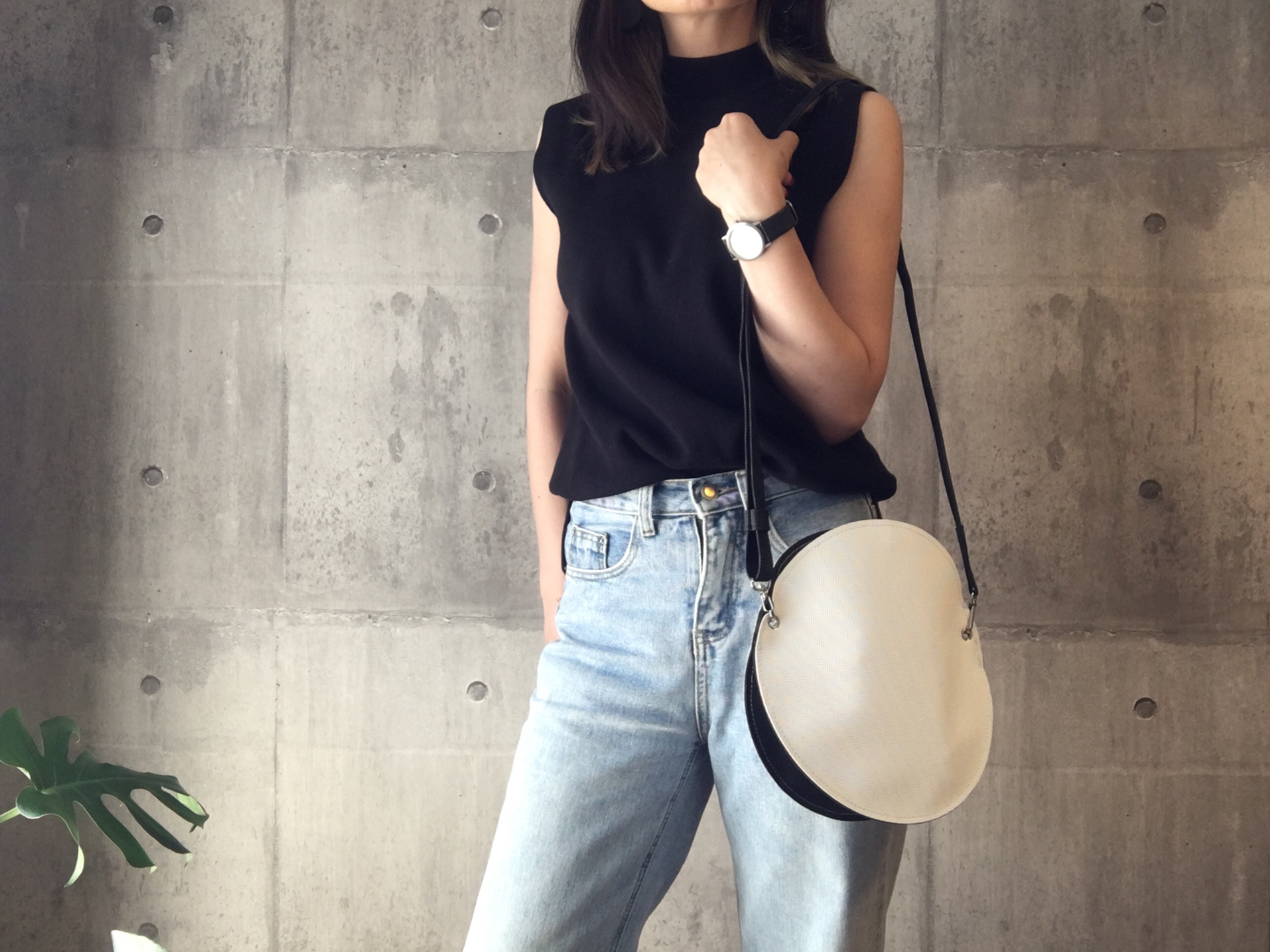 [Creema限定]二重の丸ポシェットとミニ財布セットwhite/black