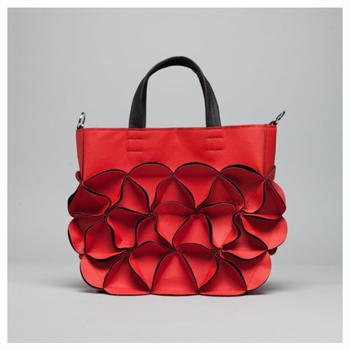 幾何学的なお花のトートバッグ/6465RED トートバッグ ELEMOOD