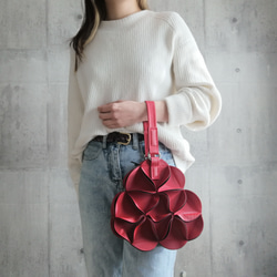 幾何学的なお花のミニハンドバッグ/6461RED ハンドバッグ
