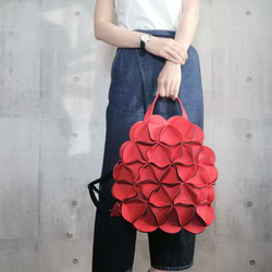 幾何学的なお花のバタフライハンドバッグ/6508NAVY ハンドバッグ