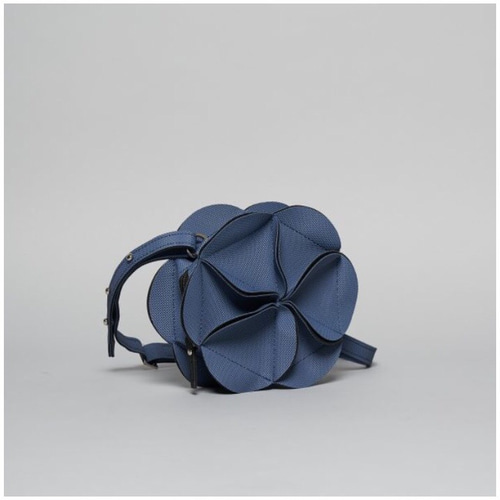 幾何学的なお花の2wayウエストバッグ/ポシェット/6535NAVY