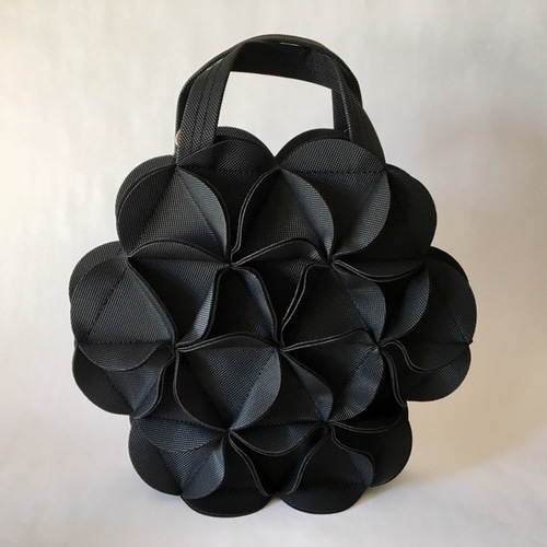 6色から組合せ自由♪幾何学的なお花の丸いハンドバッグ/6547「母