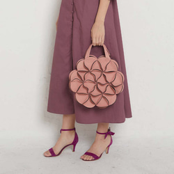 幾何学的なお花のバタフライハンドバッグ/6508NAVY ハンドバッグ