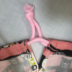 どうぶつたくさん ピンク 体操服袋 お着替え袋 お名前タグ付き 持ち手付き入園入学 3枚目の画像