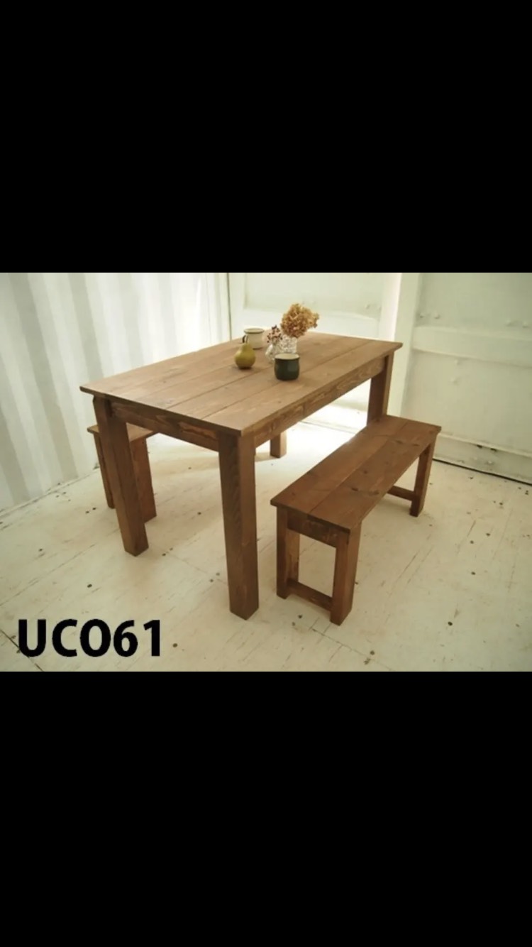 ダイニングテーブル【1200×700】（ダーク）天然無垢材 机 リビング 店舗什器 家具