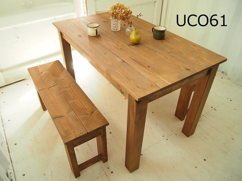 ゆなさん専用】天然無垢材ダイニングテーブル/アンティーク風 ゆなさん専用】天然無垢材ダイニングテーブル/アンティーク風