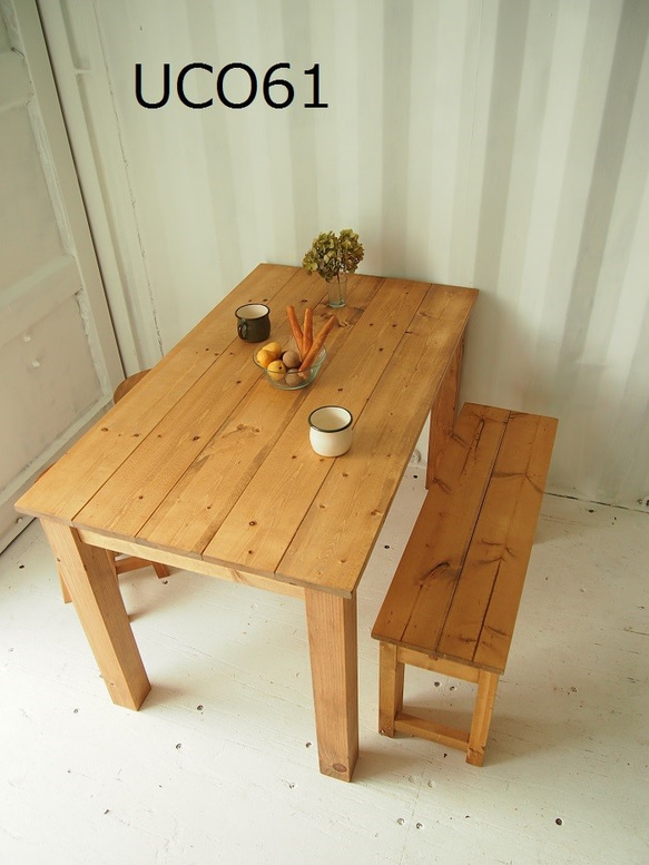 ダイニングテーブル【1600×700】（ミディアム）アンティーク風・天然無垢材 2枚目の画像