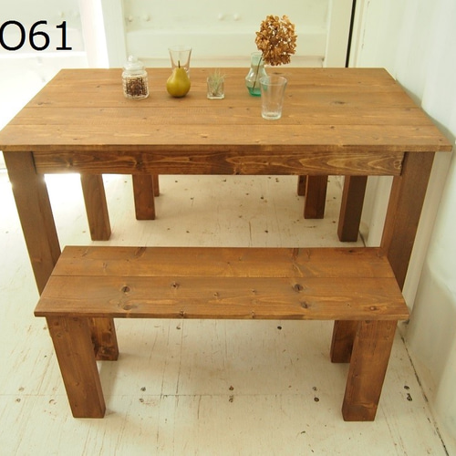 ダイニングテーブル【1100×700】（ダーク）アンティーク風・天然