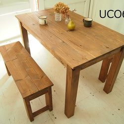 シャビーなカントリーローテーブル90 棚板つき ローテーブル・リビング