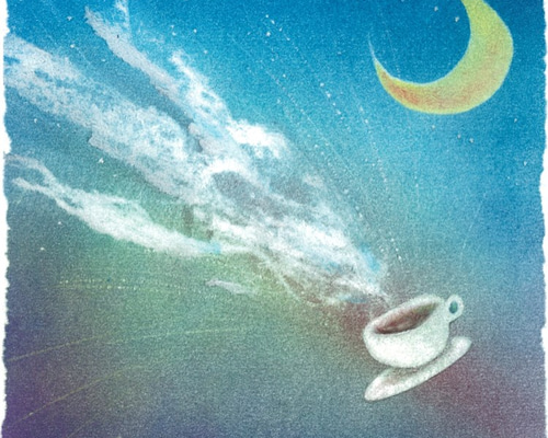 宇宙のパステル画 2023年9月27日作成 パステルアート313「宇宙人2019」の描き方 100均パステルで