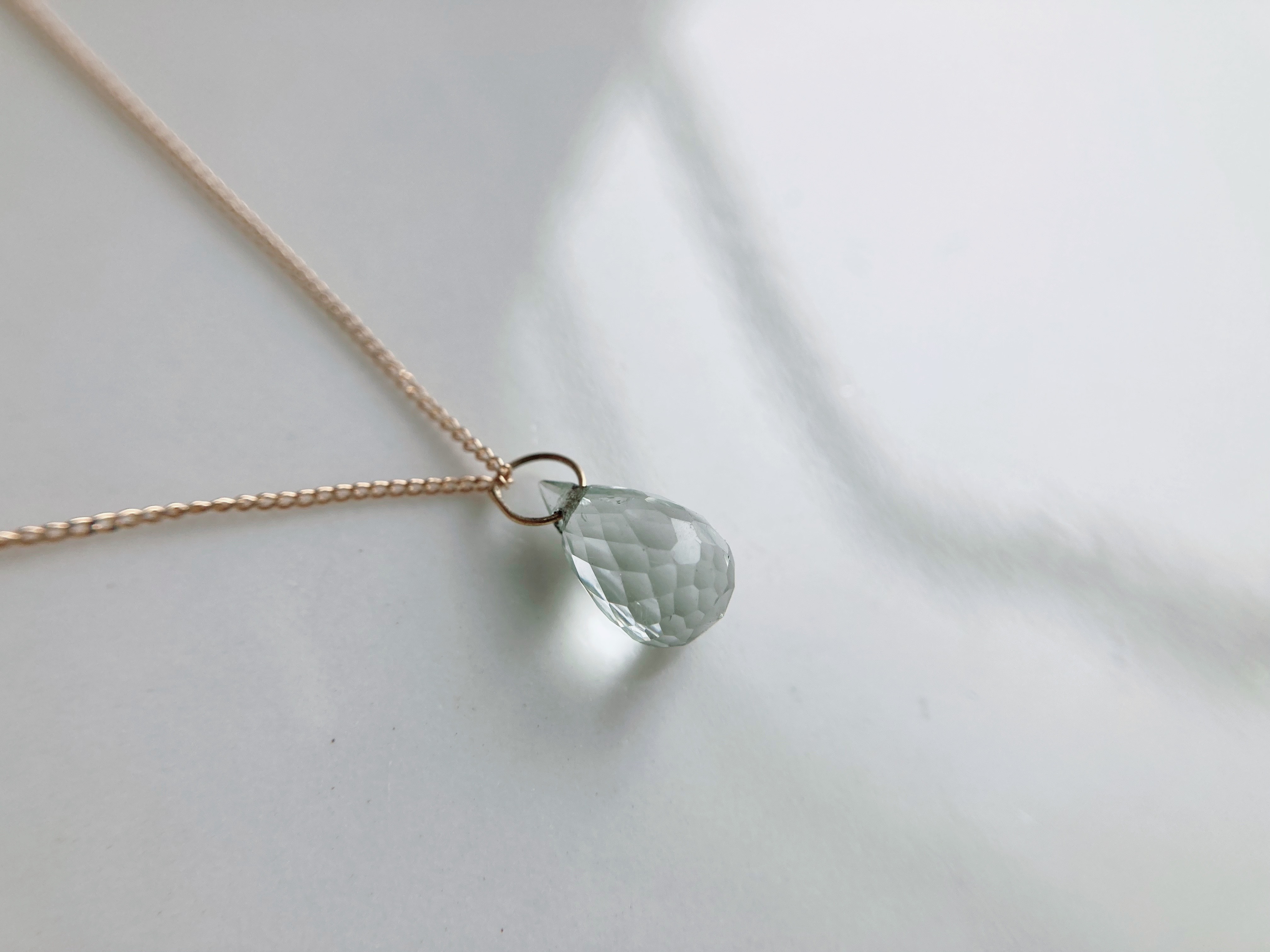 K18 グリーンクォーツネックレス　(40cm)