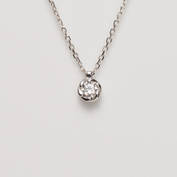 K10WG Shimenawa Diamond Pendant 40.0cm Dia 0.10ct 1枚目の画像