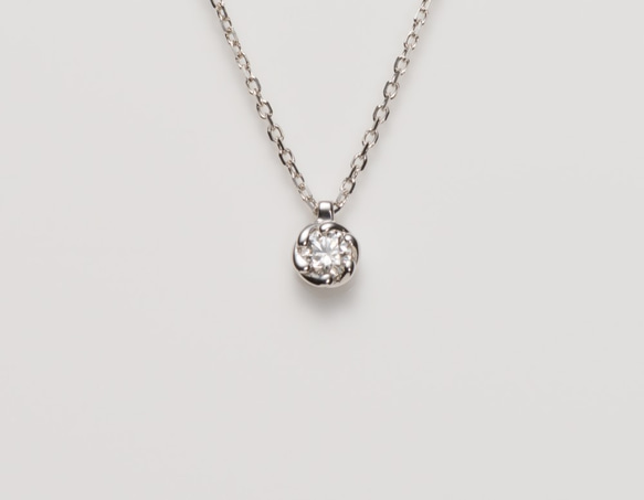 K10WG Shimenawa Diamond Pendant 40.0cm Dia 0.10ct 1枚目の画像