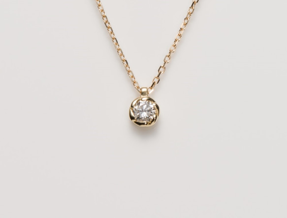 K10YG Shimenawa Diamond Pendant 40.0cm Dia 0.10ct 1枚目の画像