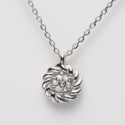 K10WG ドーナッツ ”フレンチクルーラー“ Diamond Pendant 40.0cm Dia 0.10ct 1枚目の画像