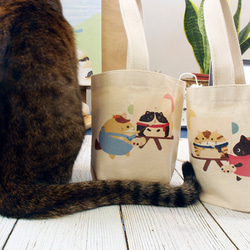 畫家貓咪2入組 眼中的彼此 飲料提袋 環保袋 提袋 第3張的照片