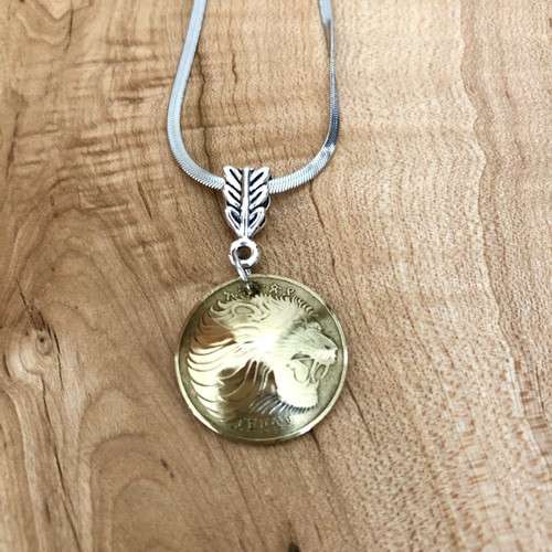 送料無料＊ エチオピア 硬貨 コイン ペンダントネックレス とどろく