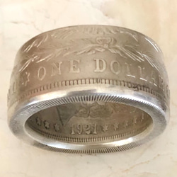 アメリカ モルガン1ダラー 1921年 90％銀硬貨 コインリング 23号 指輪