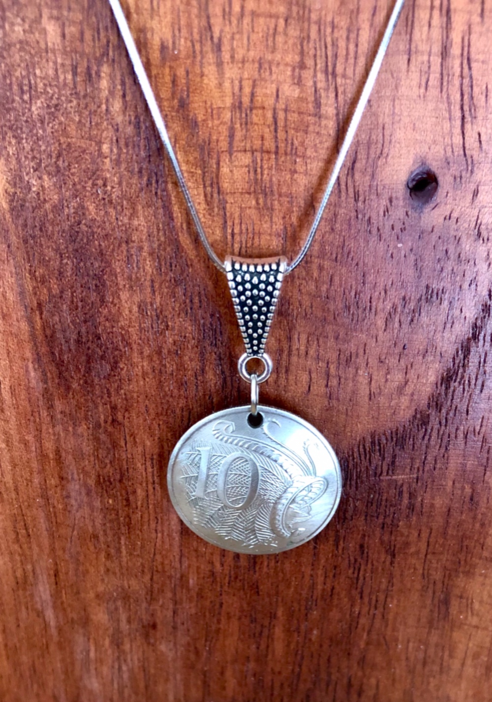 オーストラリア硬貨　  コイン ペンダント　９２５ シルバー ネックレスチェーン　70cm