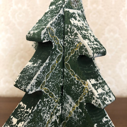 木　クリスマスツリー　グリーン　雪と飾り付き  *送料無料* 5枚目の画像