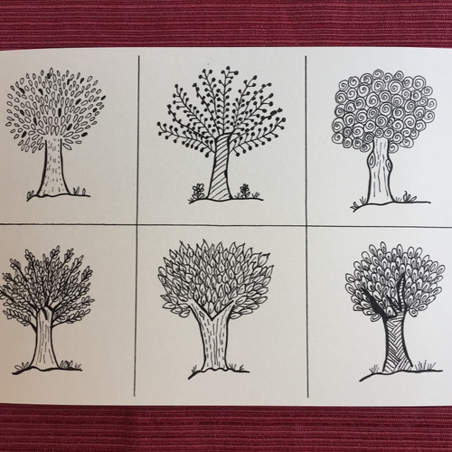 手描き絵 木 ゼンタングル風 インテリア 絵画 DnR Originals 手描き絵 木 ゼンタングル風 インテリア 絵画 DnR Originals
