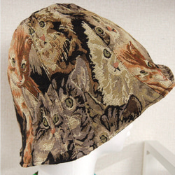 貓紋哥白林編織鬱金香帽 第5張的照片