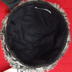 ボーダーフェイクファーベレー帽:ダークグレー 7枚目の画像