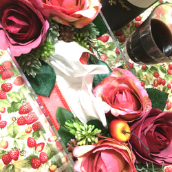 置くだけで食卓が華やかに 日常にお花のある生活 エレガント アーティフィシャルフラワーアレンジメントメントテッシュケース 2枚目の画像