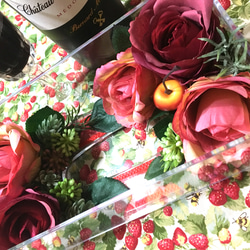 置くだけで食卓が華やかに 日常にお花のある生活 エレガント アーティフィシャルフラワーアレンジメントメントテッシュケース 4枚目の画像