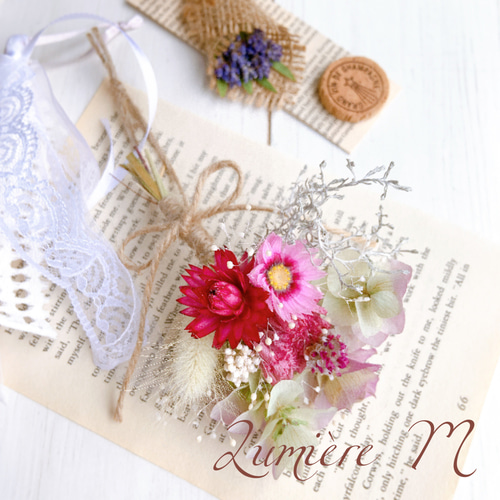 ドライフラワースワッグ&オーナメント◇antique pink◇ ドライフラワー