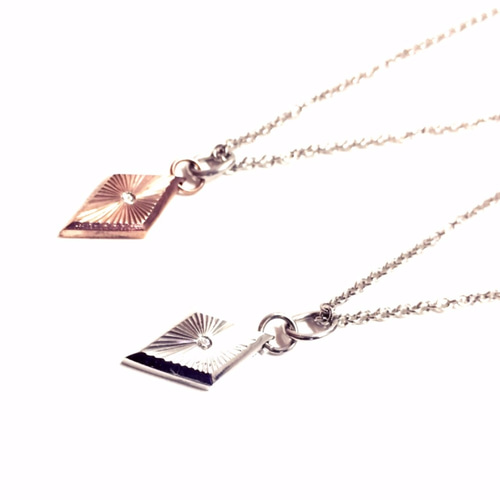 刻印可能】czダイヤモンドシルバー&ピンクゴールドカラーシャイン