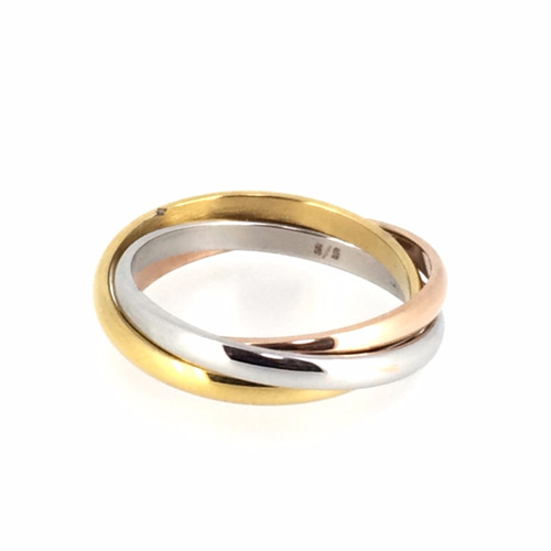 市松　3連リング　ゴールド　シルバー 市松 3連リング ゴールド シルバー 市松 シルバー リング 三連リング21