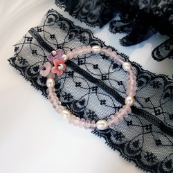 【水晶花園】粉晶‧紫水晶‧珍珠925純銀silver設計款手鍊 第1張的照片