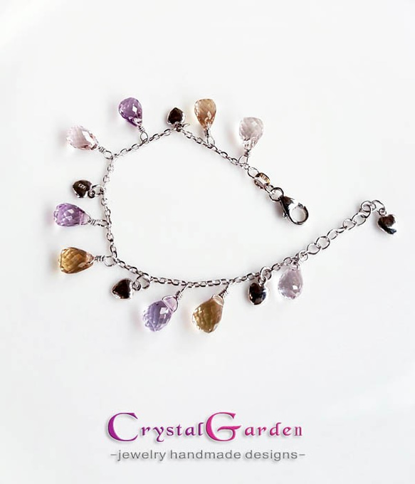 【水晶花園】紫黃晶‧925銀白K設計款手鍊 第2張的照片